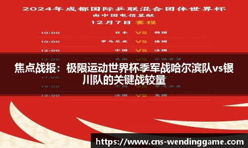 焦点战报：极限运动世界杯季军战哈尔滨队vs银川队的关键战较量
